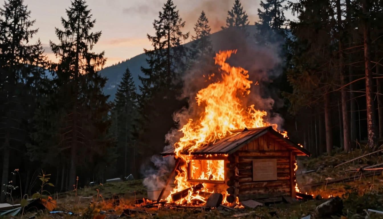 Großbrand im Lechtal: Jagdhütte in Steeg steht in Flammen, Feuerwehr kämpft gegen Waldbrand