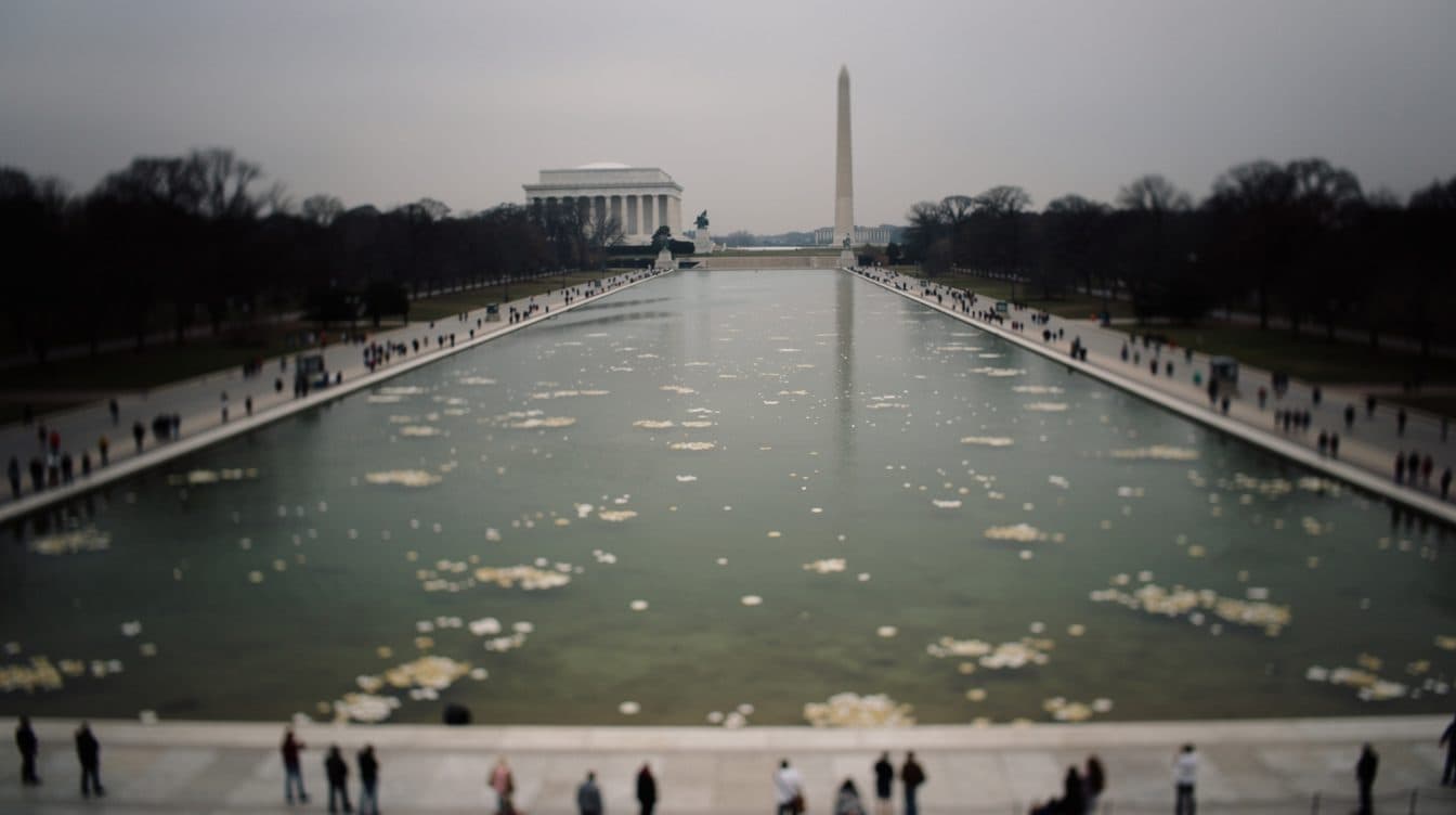 Pannenserie am Lincoln Memorial: Farbe löst sich im frisch renovierten Washingtoner Reflecting Pool