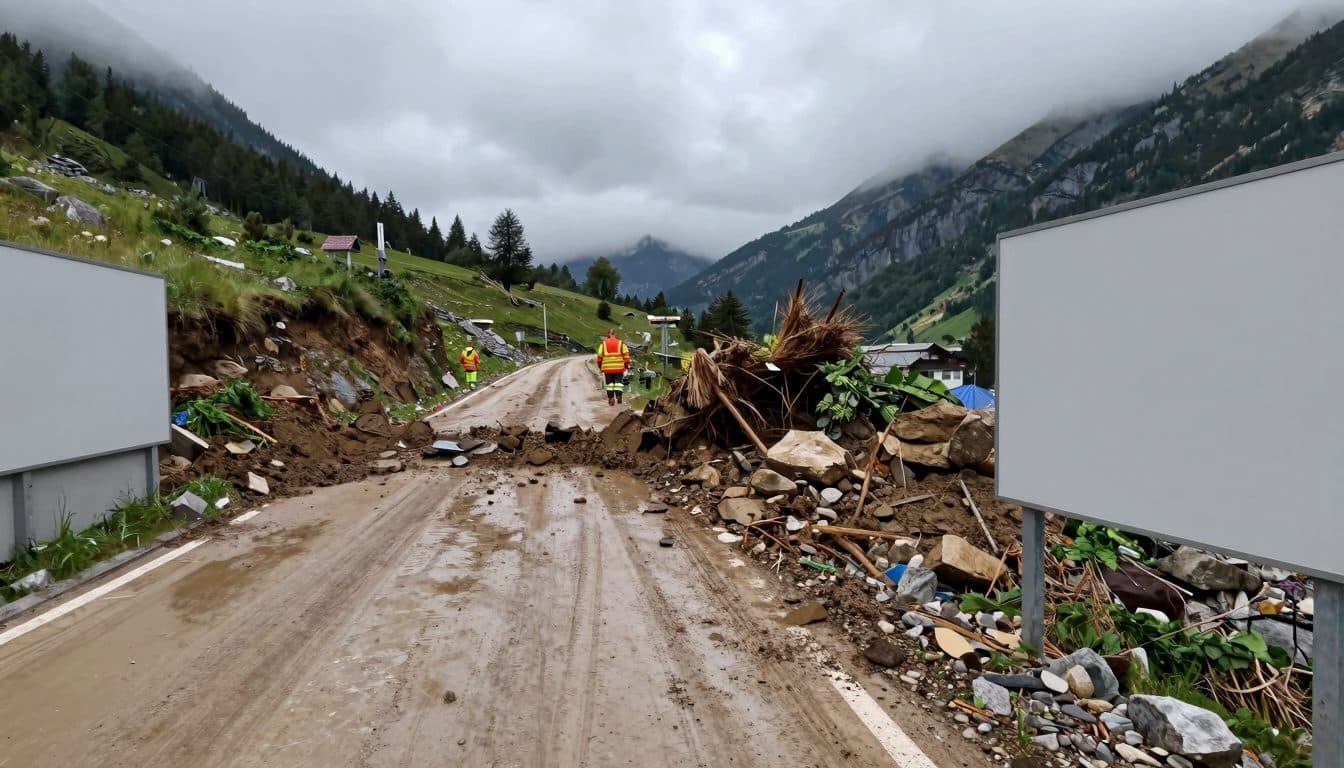Murenabgänge in Tirol: Linienbus im Stanzertal von Schlammmassen erfasst