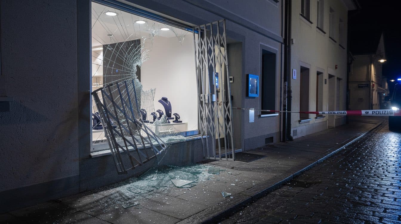Einbruchsversuch in Vorchdorf: Unbekannte rammen mit gestohlenem Kleinbus Juwelier-Auslage