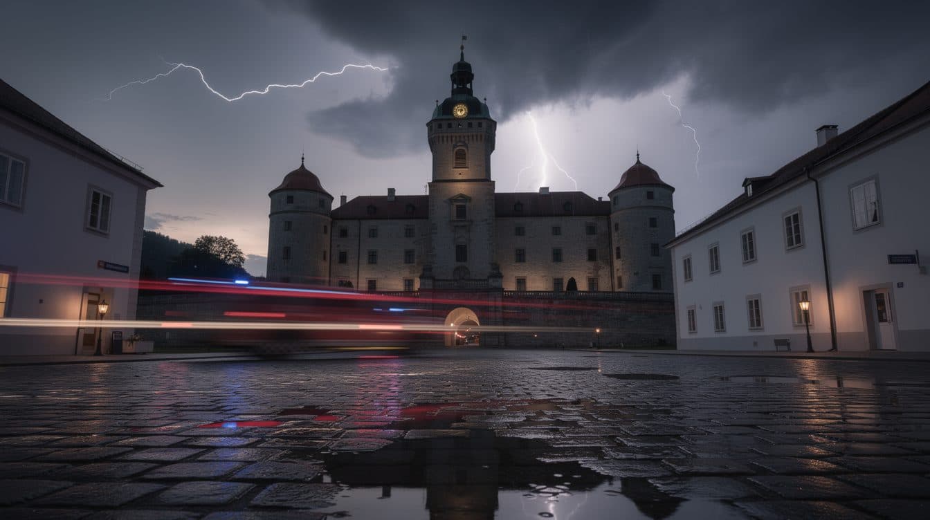 Gewitterfront löst Hunderte Notrufe aus: Blitzeinschlag in Schloss und Rettungseinsätze auf Seen