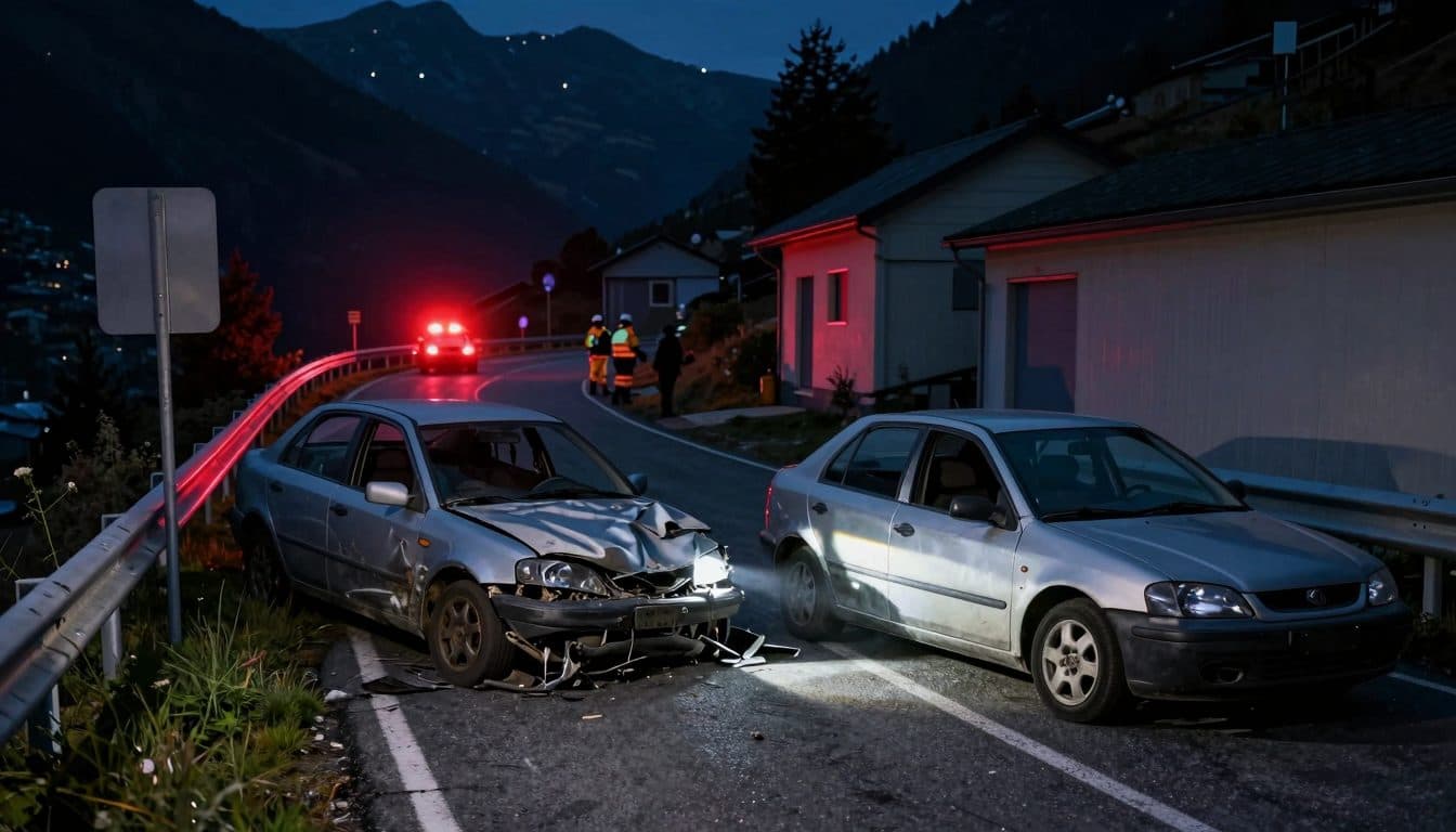 Alkolenker verursacht schweren Frontalunfall auf der B145 in Bad Mitterndorf