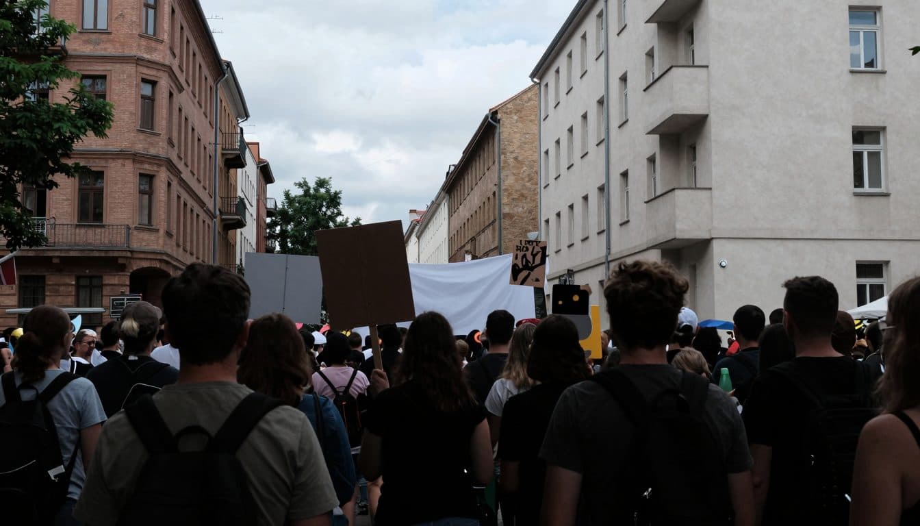 Tausende Demonstranten protestieren in Berlin-Wedding gegen Rüstungsexporte