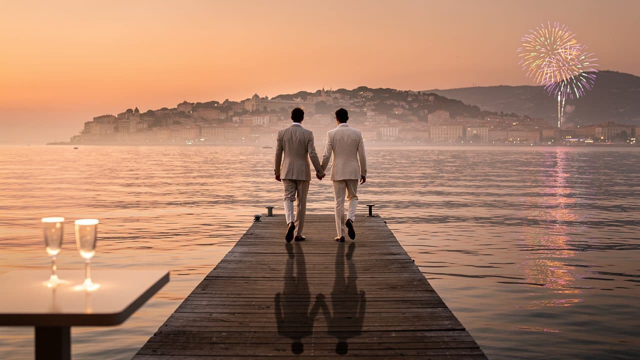 Pop-Art und Feuerwerk: Ralf Schumacher und Étienne Bousquet-Cassagne feiern Traumhochzeit in Saint-Tropez