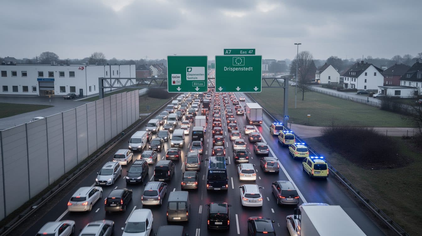 A7 bei Hildesheim: Vollsperrung Richtung Hannover nach Unfall mit mehreren Fahrzeugen – Stau von rund zwölf Kilometern