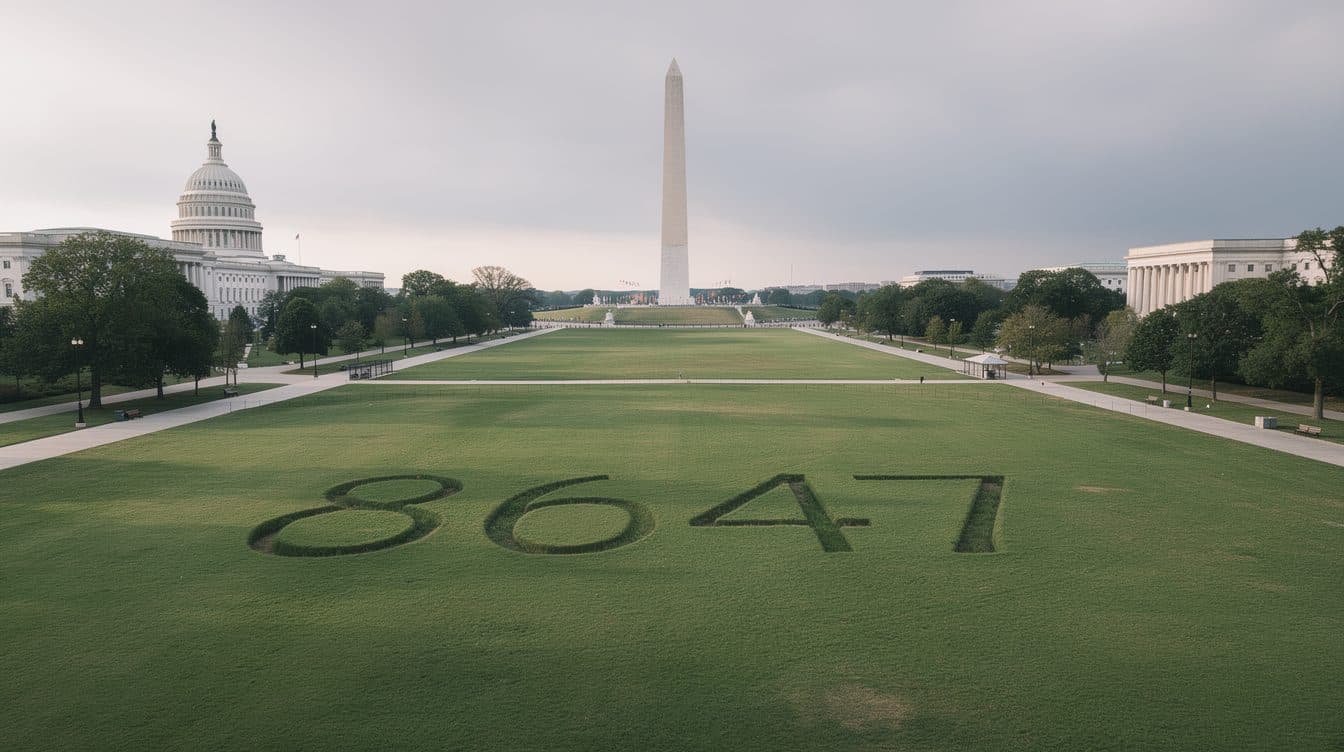 Unbekannte schreiben umstrittene Zahlen „8647" auf die National Mall in Washington
