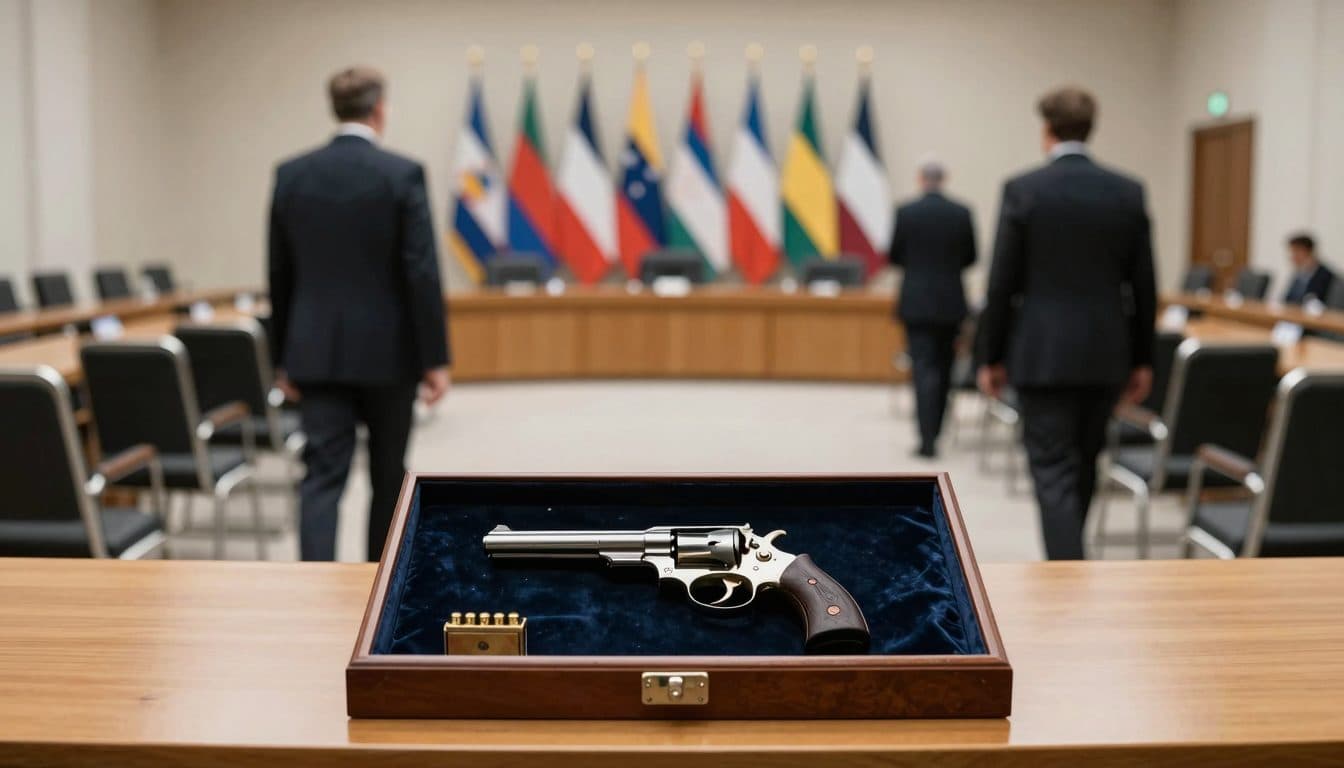 Erdoğan überreicht Nato-Gipfelteilnehmern scharfe Revolver als Gastgeschenke