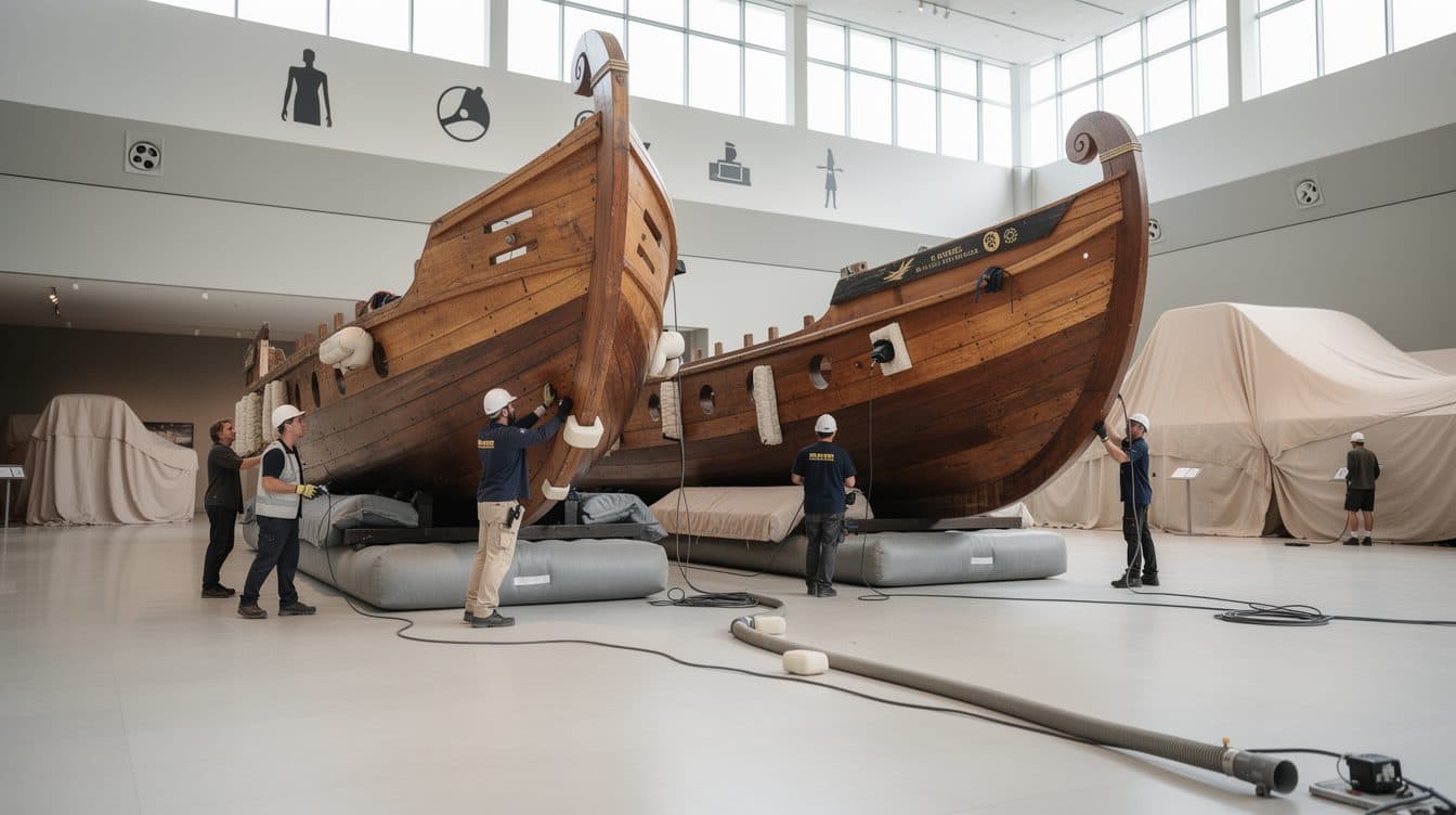 Mainzer Schifffahrtsmuseum lässt große Römer-Schiffsnachbauten mit Luftkissen umsetzen