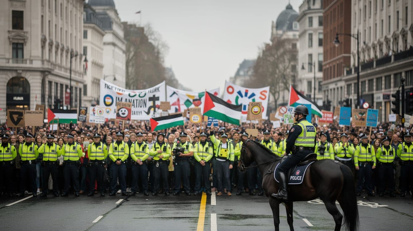London: Zehntausende bei gegensätzlichen Demonstrationen und Polizeigroßeinsatz