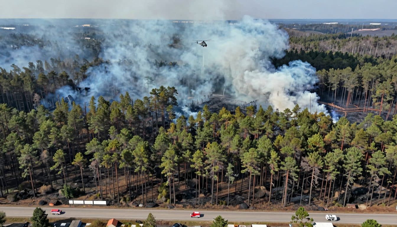 Waldbrand im Föhrenwald unter Kontrolle – Hubschrauber im Einsatz