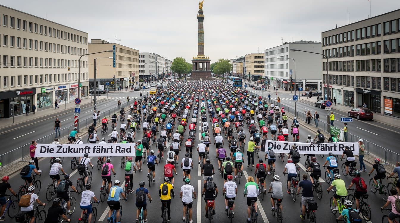 Tausende Radfahrer bei ADFC-Sternfahrt in Berlin unterwegs