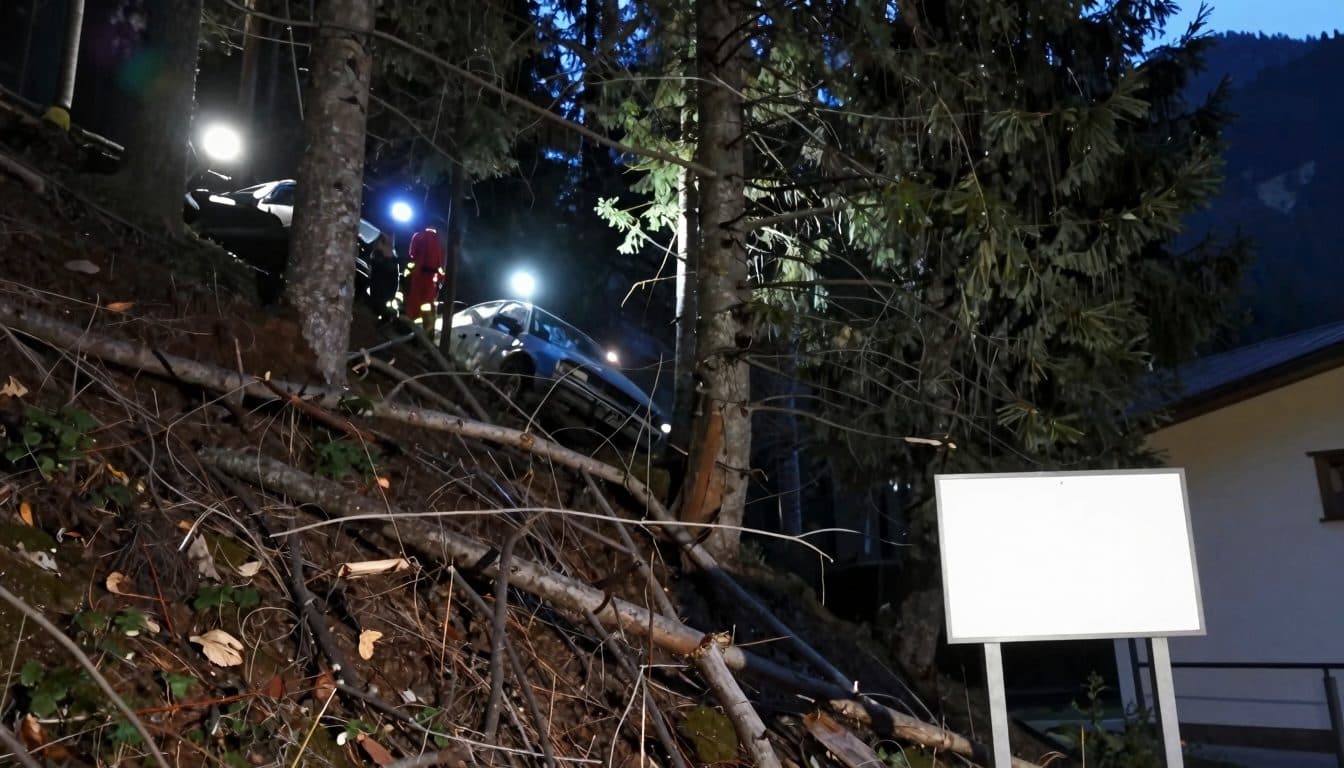 Betrunkener 19-Jähriger stürzt mit Auto rund 50 Meter in Wald bei Bad St. Leonhard