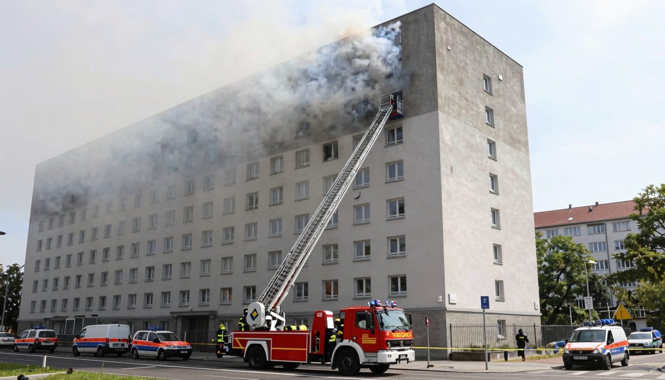 Hochhausbrand in Berlin-Friedrichshain: Mehrere Bewohner wegen Flammen in Notlage