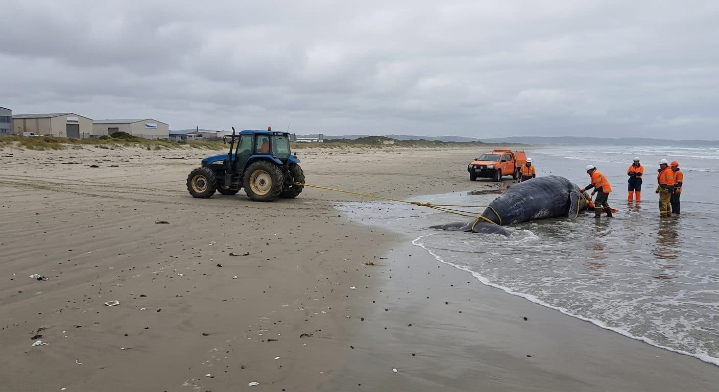 Schweres Gerät soll „Timmy“ an Land ziehen: Vorbereitungen für Wal-Obduktion am Strand laufen an