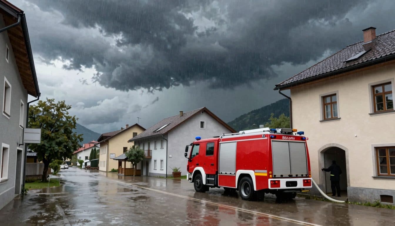 Zahlreiche Unwettereinsätze in Teilen Österreichs – Feuerwehren rücken zu Überschwemmungen aus