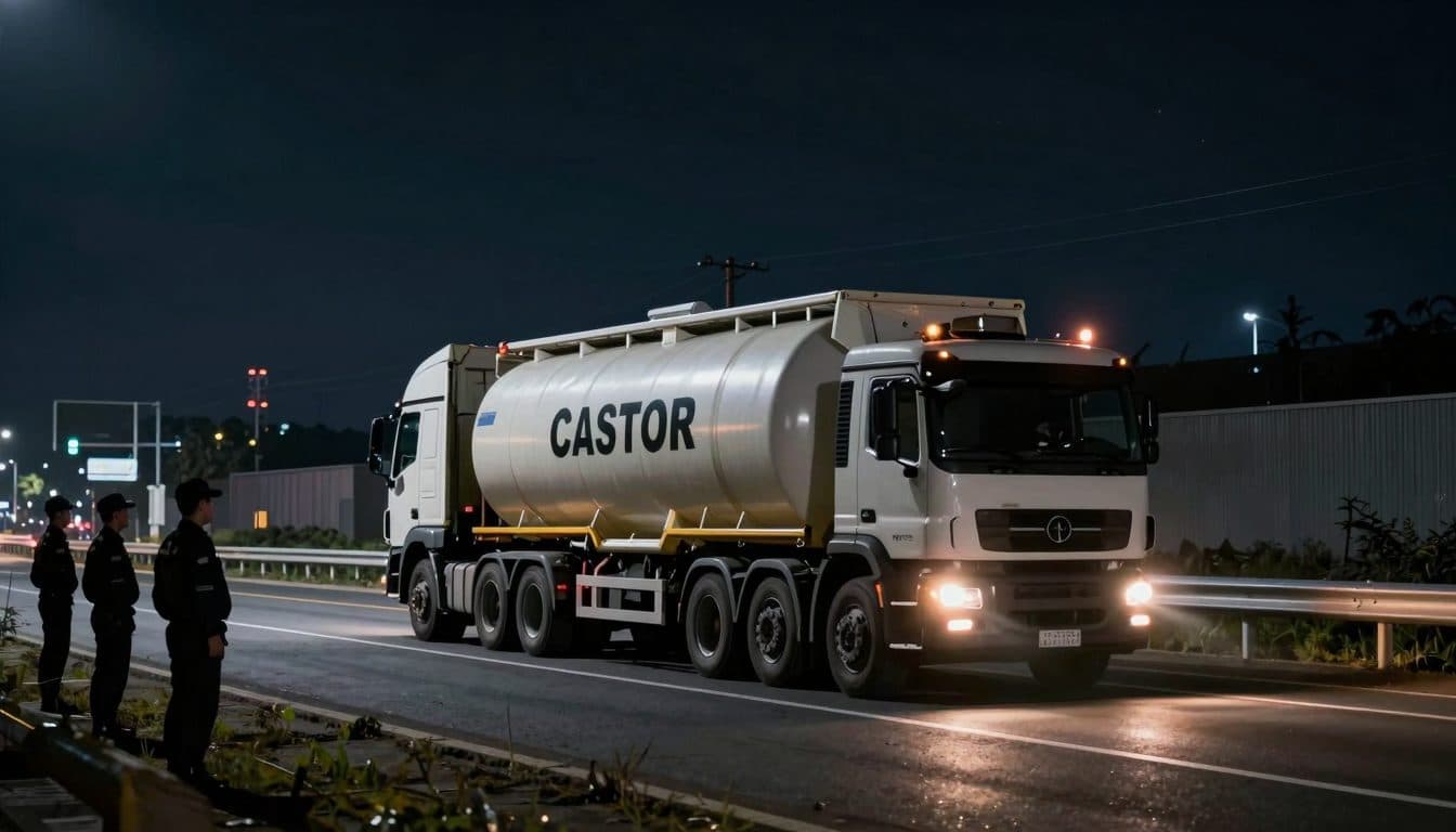 Sechster Castor-Behälter aus Jülich erreicht Zwischenlager Ahaus