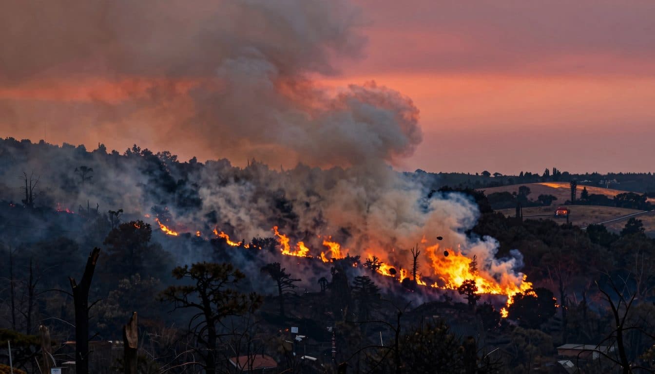 Waldbrand in Andalusien zwingt Hunderte zur Flucht – Einsatzkräfte kämpfen gegen hohe Temperaturen