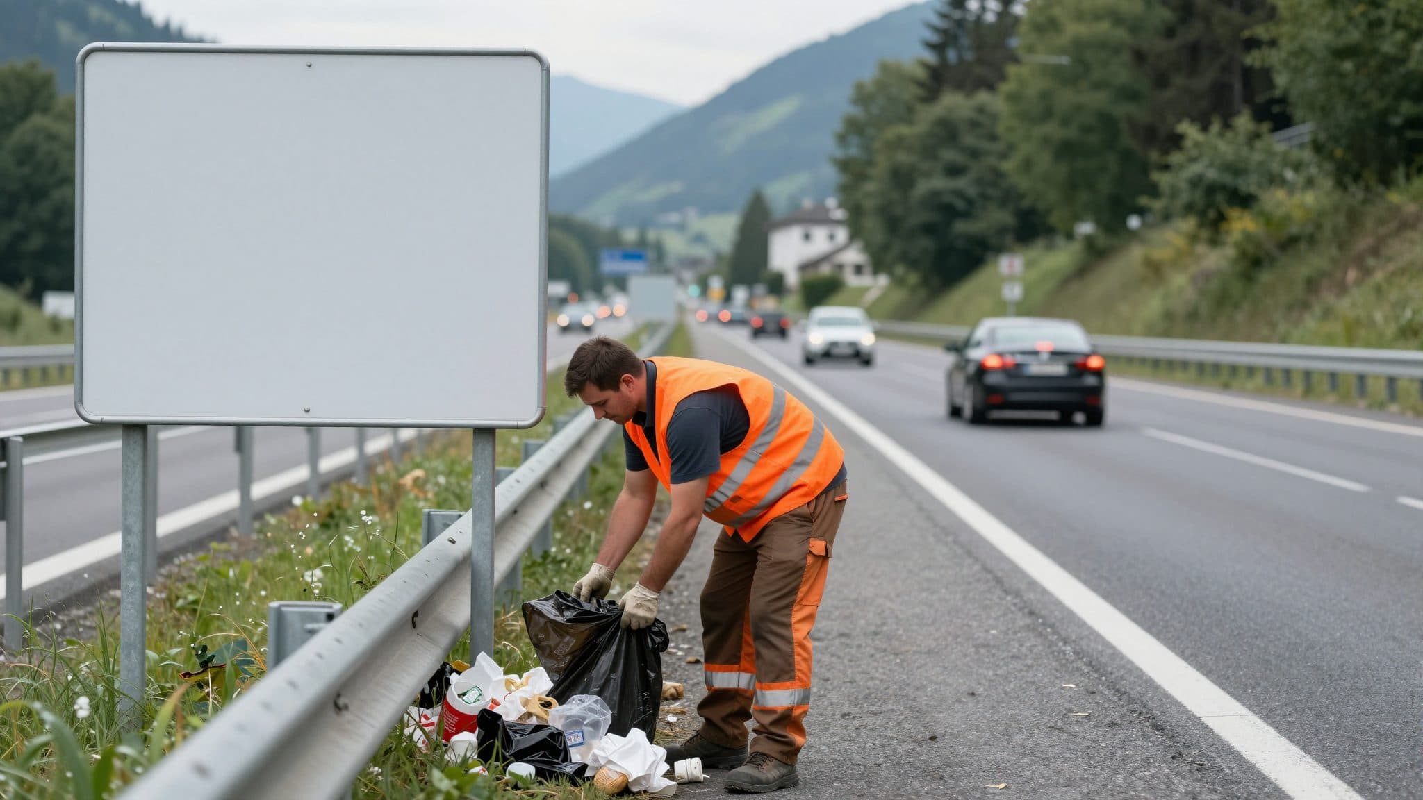 Asfinag sammelte 2025 knapp 8.900 Tonnen Müll auf Österreichs Autobahnen