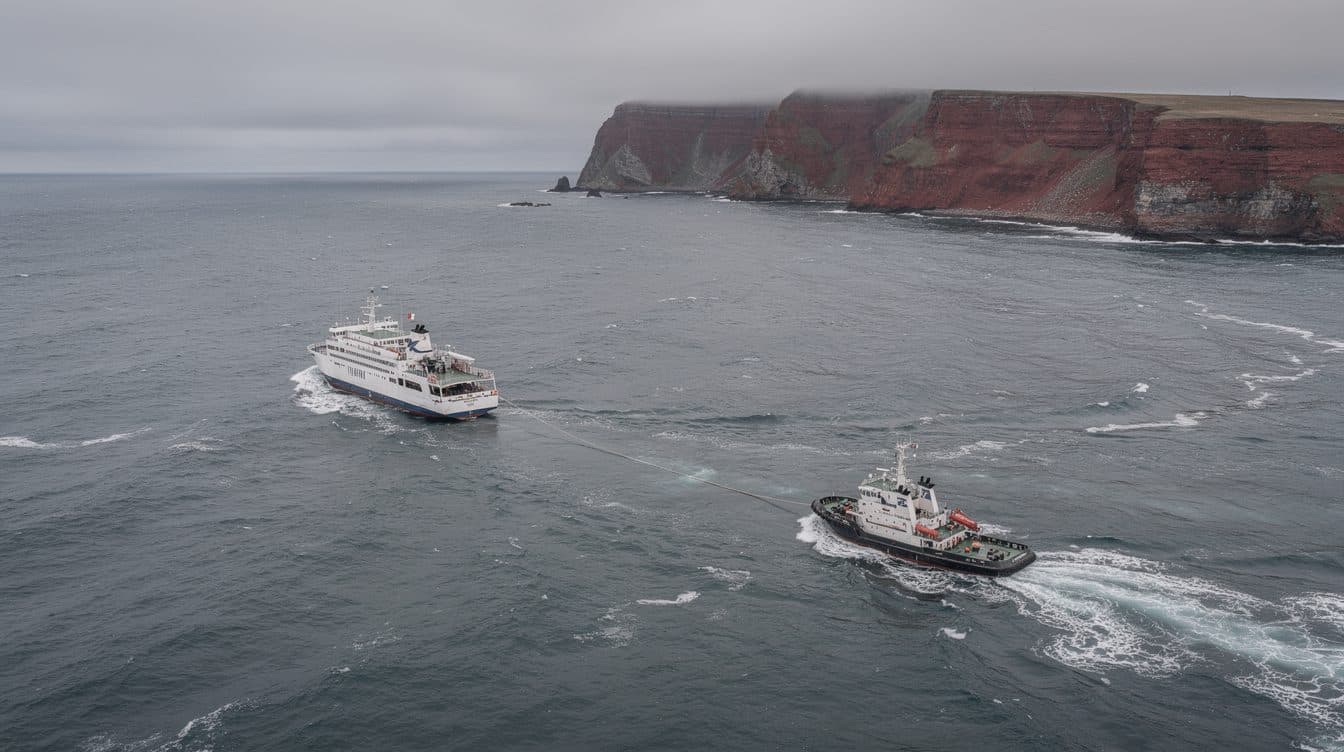 Motorhavarie: Helgoland-Fähre „Funny Girl" treibt manövrierunfähig in der Nordsee
