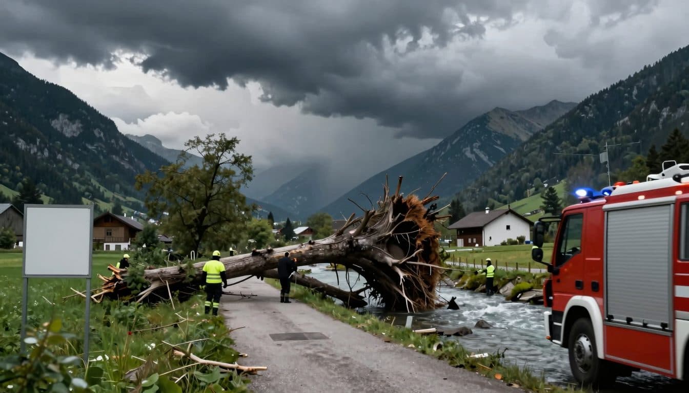 Gewitterfront ließ im Land Salzburg am Dienstag Feuerwehren Dutzende Einsätze abarbeiten