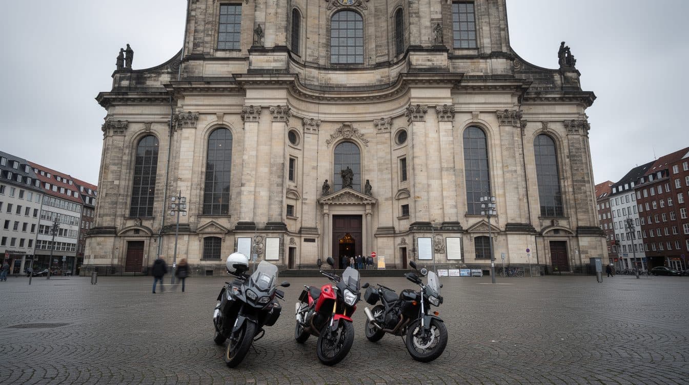 Motorradgottesdienst in Hamburg: Deutlich weniger Biker als früher am Michel