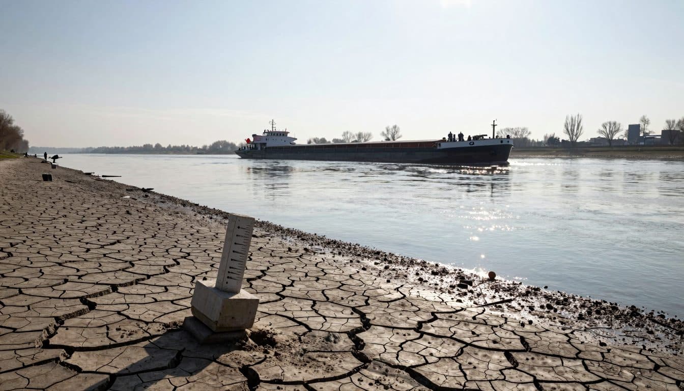 Niedrigwasser am Rhein legt verborgene Objekte frei und bremst die Binnenschifffahrt