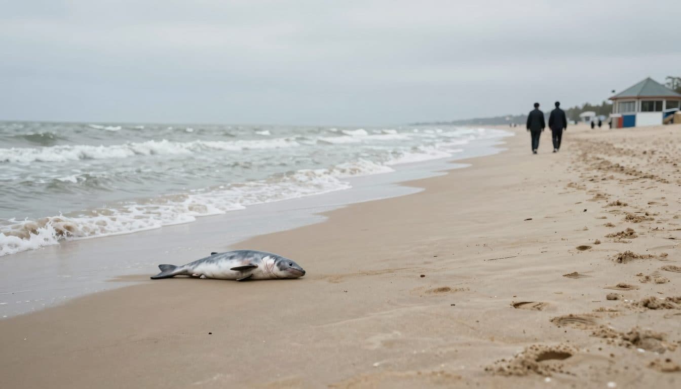 Junger Schweinswal verendet an Strand von Norderney – Polizei zieht Kadaver aus dem Meer