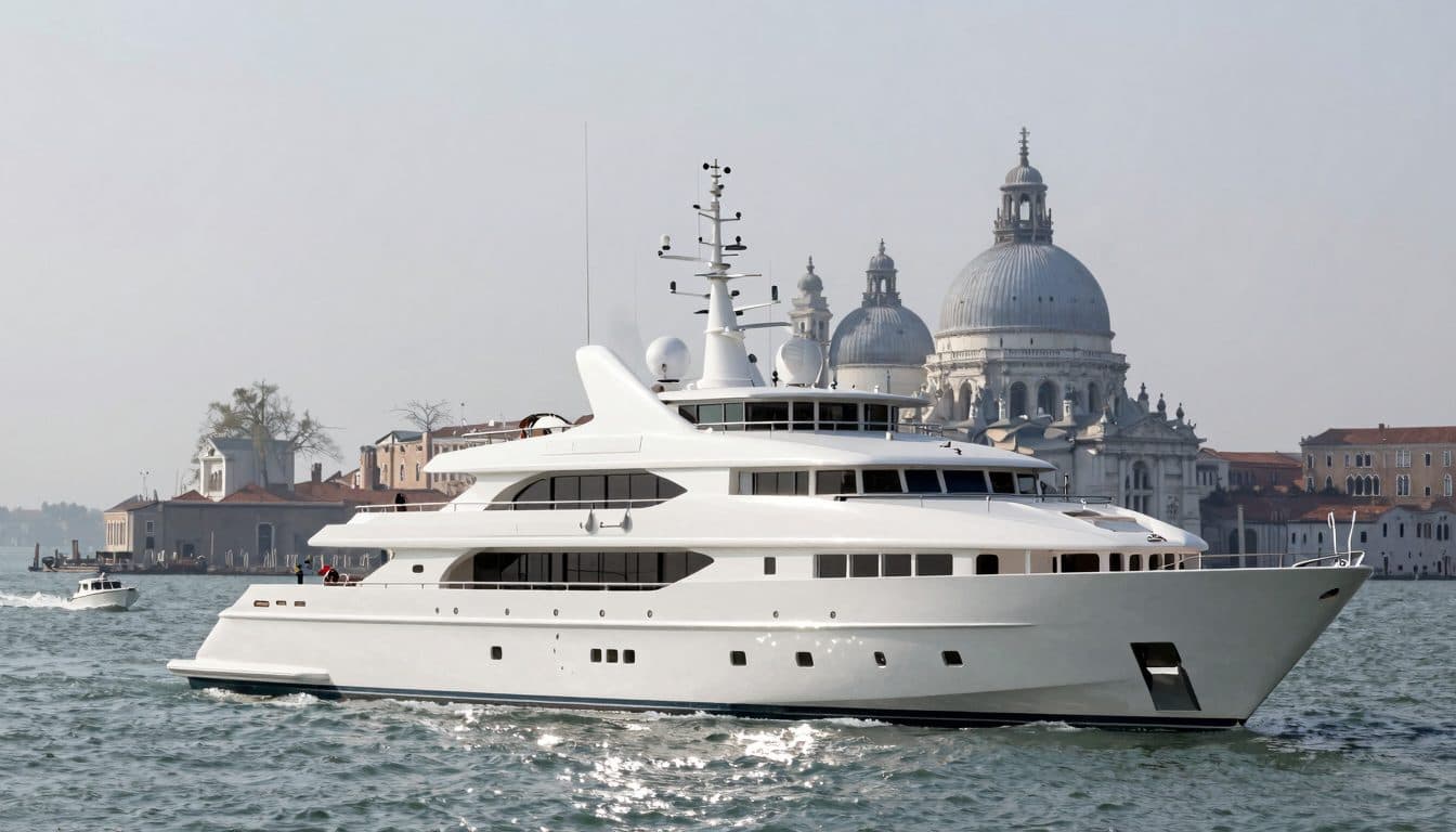 Mega-Jacht des US-Botschafters Fertitta liegt in der Lagune von Venedig vor Anker
