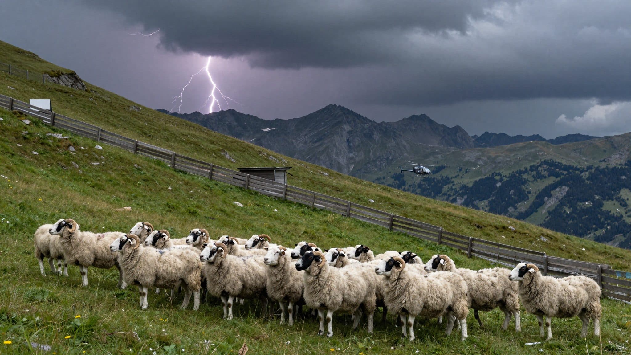 Blitzschlag tötet 97 Schafe auf einer Alp im Wallis