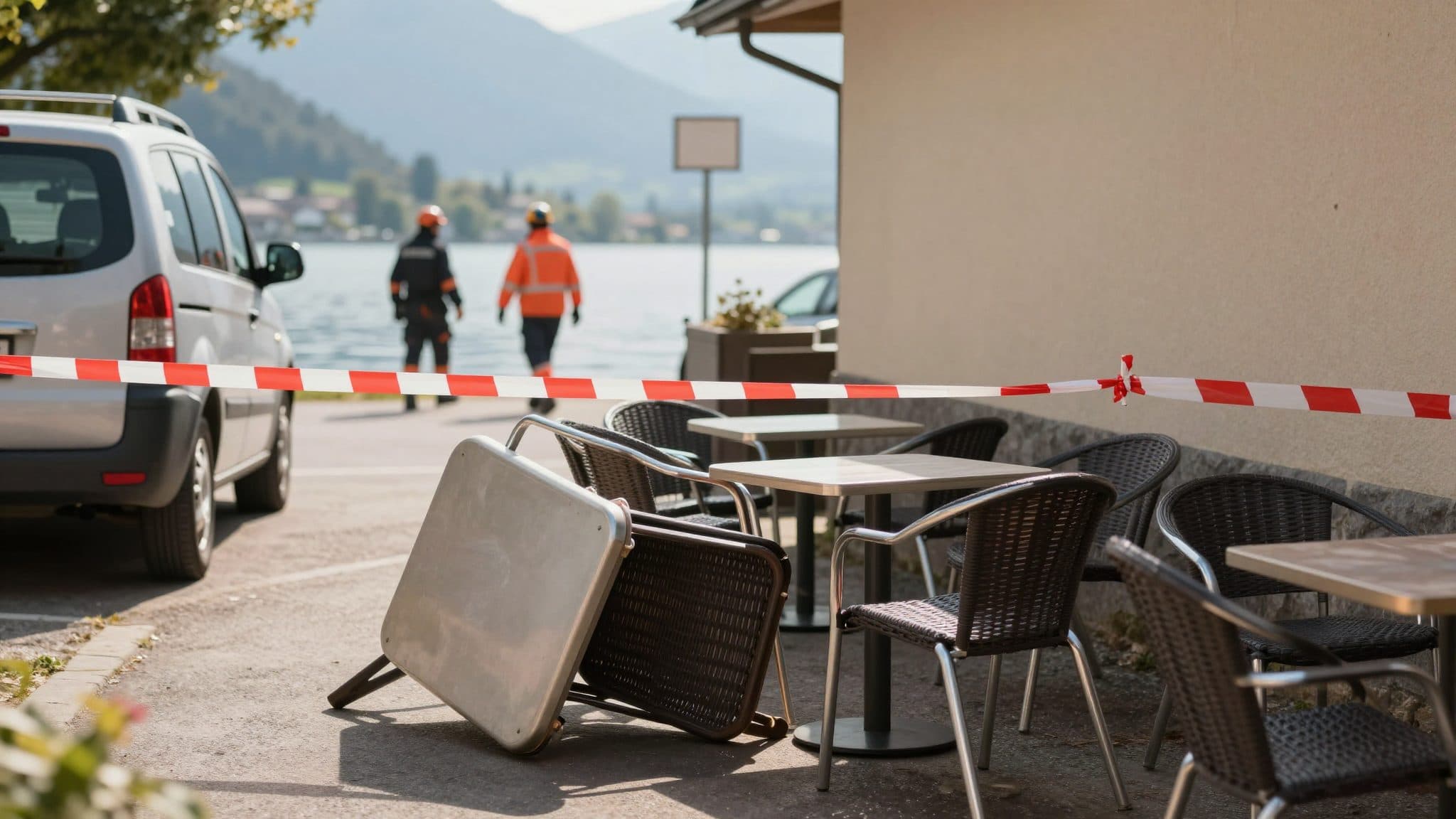 Auto fährt in Gastgarten in Velden am Wörthersee – Einsatzkräfte im Einsatz