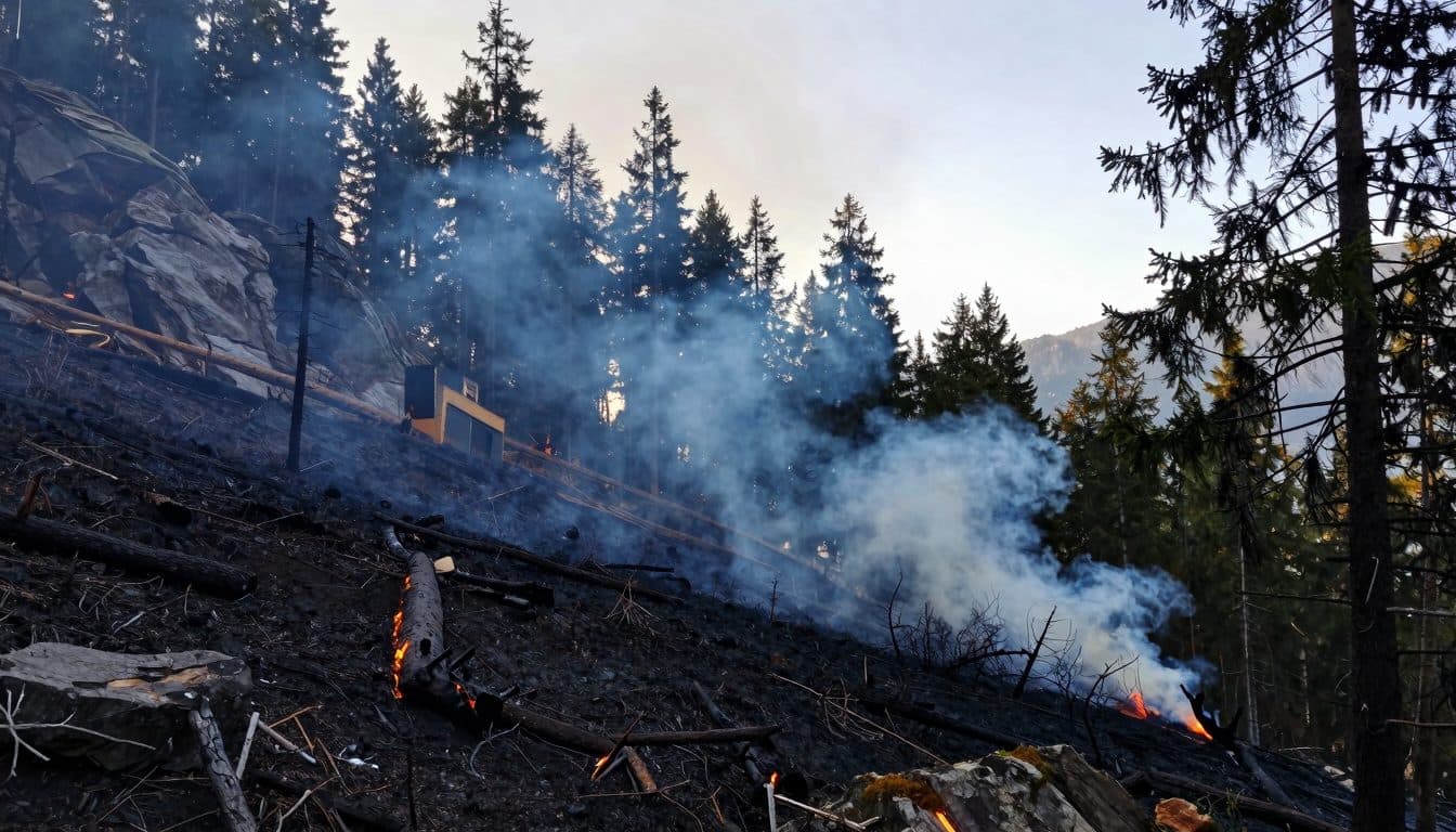 Waldbrand bei Thomatal im Lungau durch Blitzschlag ausgelöst