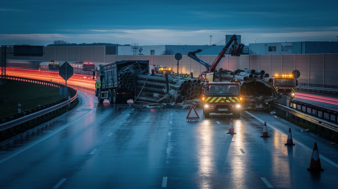 Schwerer Lkw-Unfall auf der A7 am Walsroder Dreieck – Bergungsarbeiten bis in den Abend